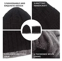 DAVIDSON Winter Beanie Hat Scarf Set 2-Pieces Warm Knit Hat Thick Fleece Lined Winter Hat  Scarf for Men Women(Set of 2) (C6)-thumb1