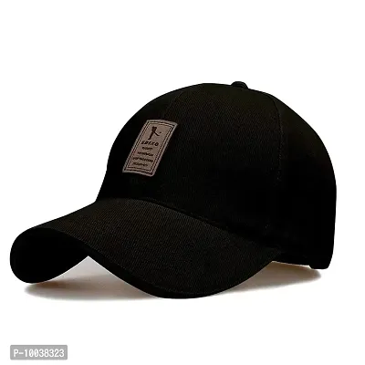 DAVIDSON Combo of 2 Cotton caps for Sun protecion for Unisex (Design-2) Black-thumb2