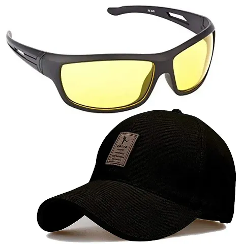 Davidson Night Drive Sunglasses With Cap for Sun Protection for Men Women (Option-9) (OPtion-6)