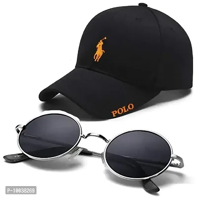 DAVIDSON Round Murcury Sunglasses with Baseball Caps (C5)-thumb0