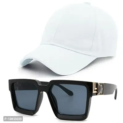 DAVIDSON Round Black Sunglassess with Baseball Cap (C3)