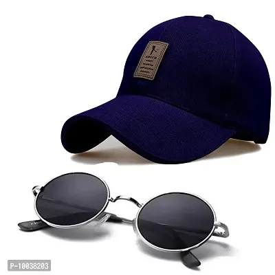 DAVIDSON Round Murcury Sunglasses with Baseball Cap (C-8)