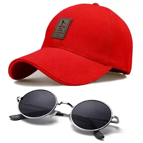 DAVIDSON Round Murcury Sunglasses with Baseball Cap (C-3)