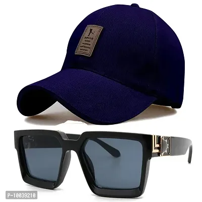 DAVIDSON Stylish Basball Cap with Jazz manak Inspired Sunglasses for Men Women Boys and Girls (C6)-thumb0