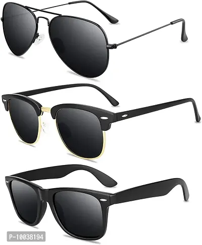 Davidson UV Protection Aviator Combo Sunglasses (Free Size) For Men Women Boys and Girls (C10)