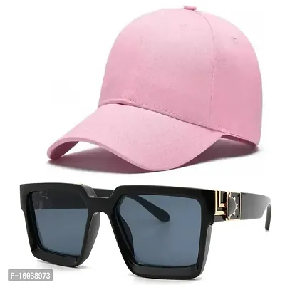 DAVIDSON Round Black Sunglassess with Baseball Cap (C2)-thumb0