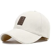 DAVIDSON Combo of 2 Cotton Caps for Sun Protection for Summers (Design-1) White-thumb2