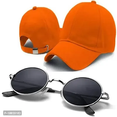 DAVIDSON Round Murcury Sunglasses with Baseball Caps (C6)-thumb0