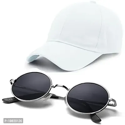 DAVIDSON Round Murcury Sunglasses with Baseball Caps (C4)