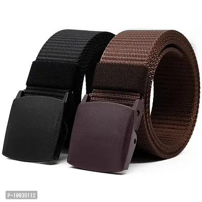 Davidson Pack of 2 Men's Army Style Buckle Belts (C1)