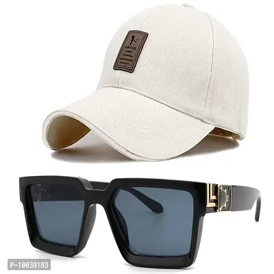 DAVIDSON Round Black Sunglasses with Baseball Cap (C8)-thumb0