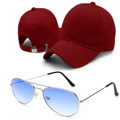 DAVIDSON Round murcury Sunglasses with Baseball Cap (C2)