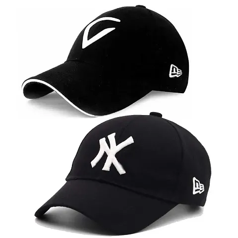 DAVIDSON Unisex Baseball Cap (Pack Of 2) (fg-009_Black_Free Size)