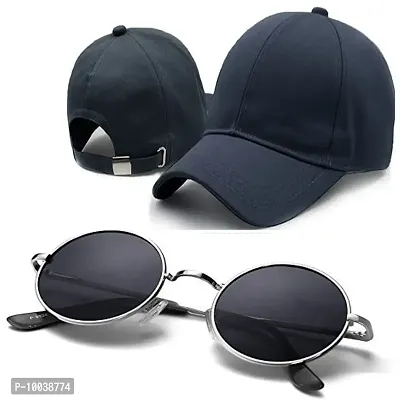DAVIDSON Round Murcury Sunglasses with Baseball Caps (C1)-thumb0