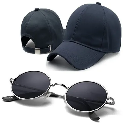 DAVIDSON Round Murcury Sunglasses with Baseball Caps (C1)