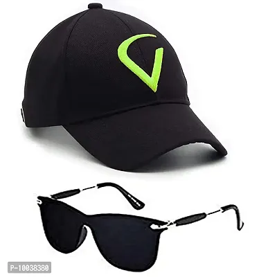 Davidson Gifting set of A Baseball Cap and Sun protected Black Sunglasses for men women boys and Girls (C1)