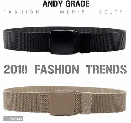 Davidson Pack of 2 Men's Army Style Buckle Belts (C7)-thumb3