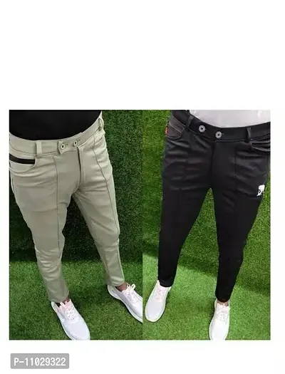New Lycra Casual Trousers For Men Pack Of 2