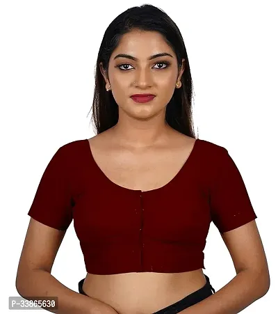 Stylish Maroon Cotton Blend Blouses For Women-thumb0