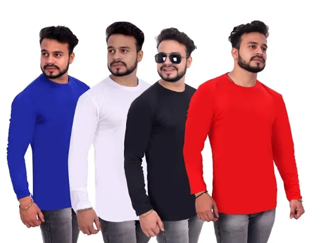 Classic Solid Tshirt for Men, Pack of 4