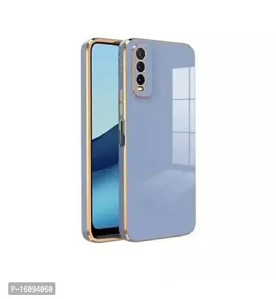 AllGuds ?Back Cover for Y20, Y20i, Y12s (Gold, Camera Bump Protector, Silicon) (Blue)-thumb0