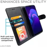 AllGuds Vivo Y12 / Y15 / Y17 / U10 Flip Case | Vintage Leather Finish | Inside TPU with Card Pockets | Wallet Stand | Magnetic Closing | Flip Cover for Vivo Y12 / Y15 / Y17 / U10 (Black)-thumb2