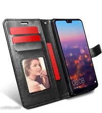 AllGuds Shock Proof Flip Cover Back Case Cover for Oppo A3s | Realme C1 (Flexible | Leather Finish | Card Pockets Wallet  Stand | Black)-thumb1