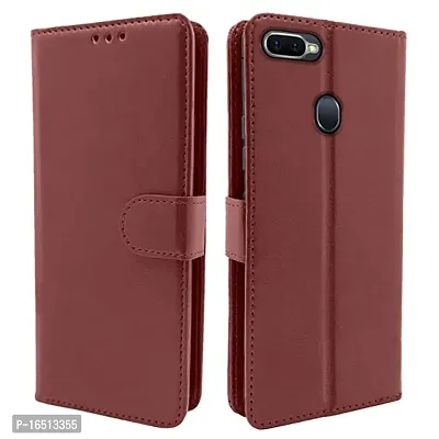 AllGuds Oppo F9 / F9 Pro / A5 / A5s /A7 / A11k /A12/ Realme 2 / 2 Pro / Realme U1 Flip Cover Magnetic Leather Wallet Case Shockproof TPU for Oppo F9 / F9 Pro / A5 / A5s /A7 / A11k /A12/ Realme 2 / 2 Pro / Realme U1 (Brown)-thumb0