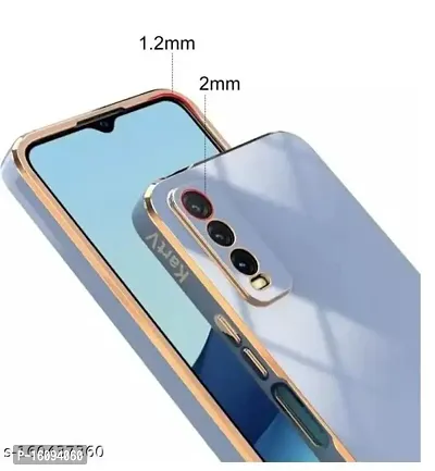 AllGuds ?Back Cover for Y20, Y20i, Y12s (Gold, Camera Bump Protector, Silicon) (Blue)-thumb4