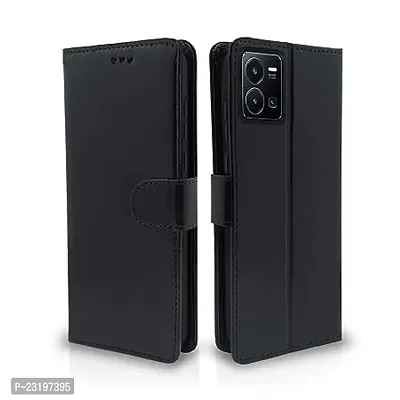 Gladly Flip Cover for Vivo Y35 Vivo y22 (Cherry Black)