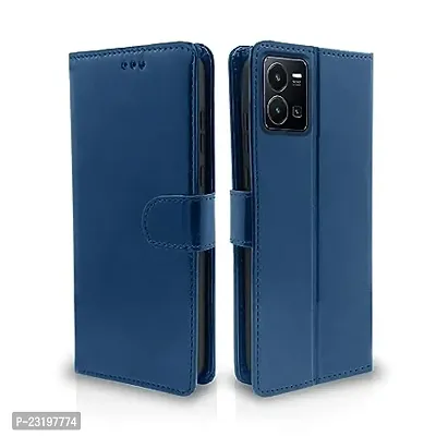 AllGuds Flip Cover for Vivo Y35 Vivo y22 (Blue)