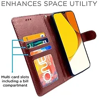 AllGuds Vivo Y35 Back Cover , Vivo Y35 Flip Cover (Brown)-thumb1