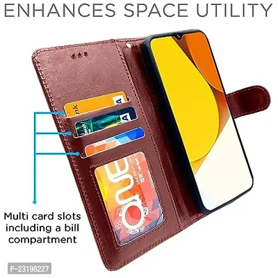 AllGuds Vivo Y35 Back Cover , Vivo Y35 Flip Cover (Brown)-thumb2