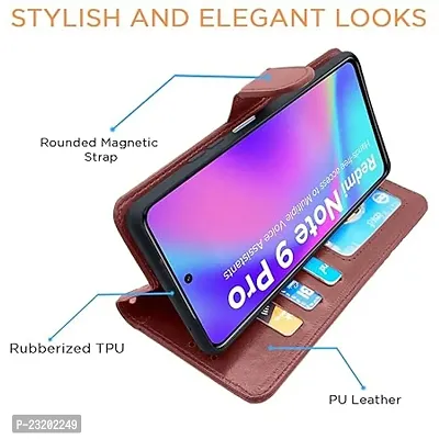 AllGuds Flip cover for Mi Redmi Note 9 Pro (Brown)-thumb4