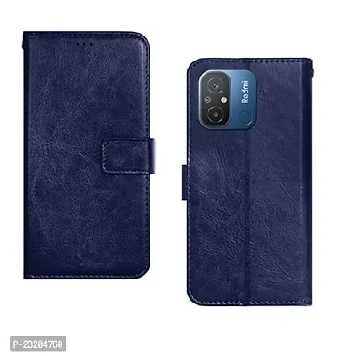 AllGuds Redmi 12C Back Cover , Redmi 12C Flip Cover (Blue)