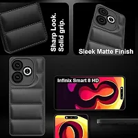 AllGuds Back Case Cover for Infinix Smart 8 HD | Compatible for Infinix Smart 8 HD Back Cover | Matte Soft Case | Liquid Silicon | Puff Case for Infinix Smart 8 HD with Camera Protection | (Black)-thumb1