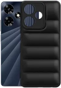 AllGuds - Solimo Puffer Case Camera Protection Soft Back Cover for Infinix Hot 30i - Black-thumb1