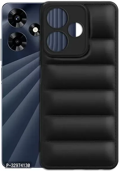 AllGuds - Solimo Puffer Case Camera Protection Soft Back Cover for Infinix Hot 30i - Black-thumb2