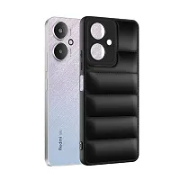 AllGuds Back Case Cover for Mi Redmi 13C 4G / Poco C65 | Matte Soft Case | Liquid Silicon Puff Case for Mi Redmi 13C 4G / Poco C65 with Camera Protection | (Black)-thumb1