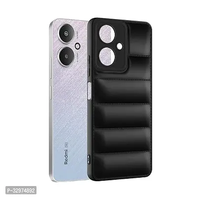 AllGuds Back Case Cover for Mi Redmi 13C 4G / Poco C65 | Matte Soft Case | Liquid Silicon Puff Case for Mi Redmi 13C 4G / Poco C65 with Camera Protection | (Black)-thumb2