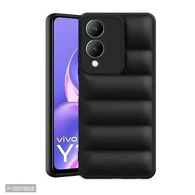 AllGuds Silicone Designed Back Case Cover for Vivo Y17s | Microfiber Inside | Bumper Back Cover Case for Vivo Y17s - Black-thumb0