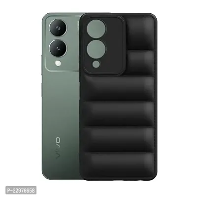 AllGuds Silicone Designed Back Case Cover for Vivo Y17s | Microfiber Inside | Bumper Back Cover Case for Vivo Y17s - Black-thumb2