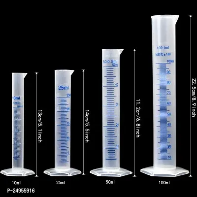 SPYLX Plastic Lab Equipment Kit Including 10,25,50,100,250ml Measuring Cylinder 50,100,250,500,1000ml Measuring Beaker and One Cleaning Brush-thumb5