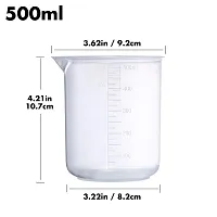 SPYLX Plastic Beaker Set, 5 Sizes Low Form Measuring Graduated Beakers in 500 ml, 250 ml, 100 ml, 50 ml, 25 ml for Laboratory,  Science Experiments with 5 Plastic Droppers in 3 ml-thumb1