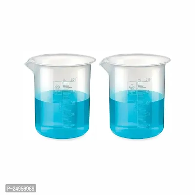 Spylx Plastic Measuring Beaker 500ml 2pcs with Graduation Marks Pack of 2 for School Collage Chemistry lab Laboratory