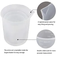 SPYLX Plastic Beakers Plastic Graduated Cups Clear Multipurpose Measuring Cups Epoxy Mixing Cups, Liquid Container Beakers-thumb2