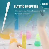 SPYLX Plastic Lab Equipment Kit Including 10,25,50,100ml Measuring Cylinder 50,100,250,500,1000ml Measuring Beaker, 5pc. of Plastic Droppers and a One Cleaning Brush-thumb4