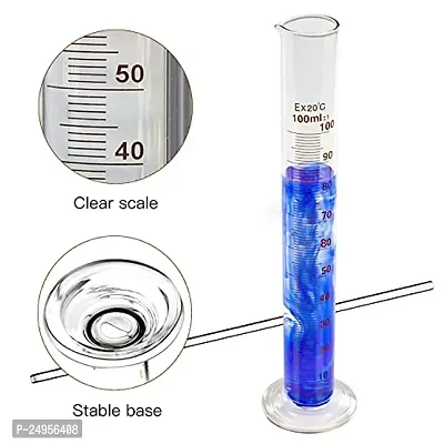 SPYLX Borosilicate Glass Measuring Cylinder 5 ml Heavy Duty Reusable Single Metric High Quality Glass Graduated Cylinder's for Laboratory Test-thumb4