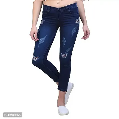 Women Solid Light Blue Denim Legging