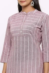 Udala Kurti for Women Straight Calf Length Striped Pure Cotton Kurta-thumb4